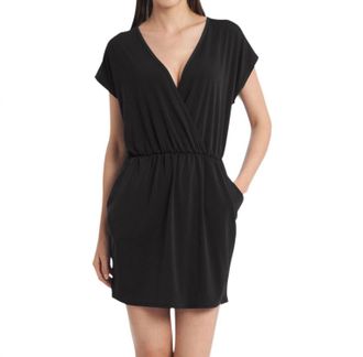 Jordan Taylor V-Neck Surplice Dress In Black