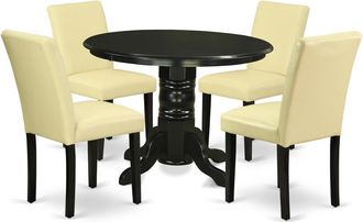 East West Furniture Dining Room Set Black, SHAB5-BLK-73