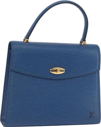 Louis Vuitton Malesherbes Epi Leather Blue Leather Handbag (Pre-Owned)