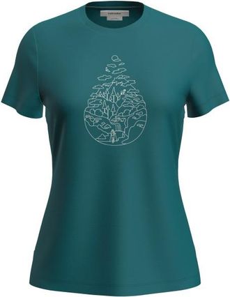 Icebreaker Merino 150 Tech Lite III S/S Hike Path Merinoshirt f&uuml;r Damen | tidal teal