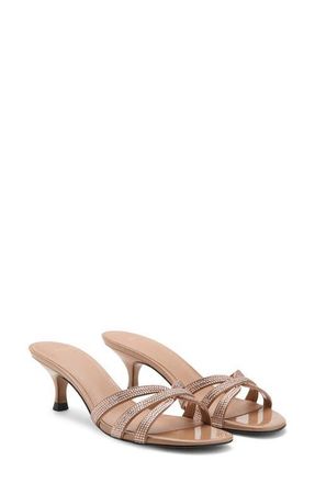Mango Embellished Kitten Heel Slide Sandal in Beige at Nordstrom, Size 7.5Us