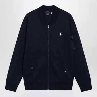 Polo Ralph Lauren Navy Blue Zip Up Cotton Blend Sweatshirt