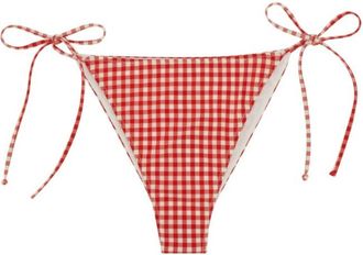 MC2 Saint Barth Red Gingham Bikini Bottom Swimwear