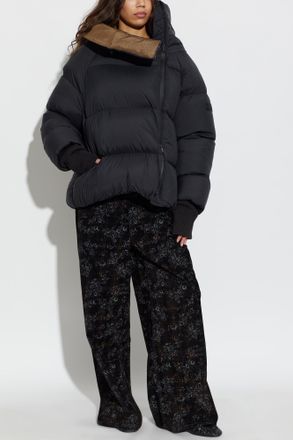 Ganni Animal Motif Down Jacket, Womens, Black