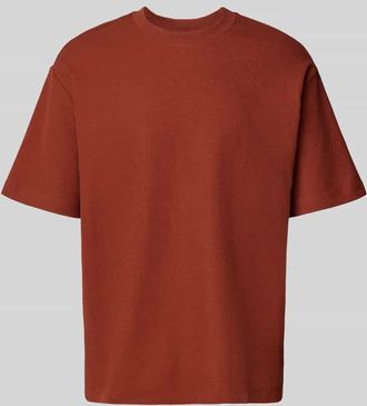 Mc Neal T-Shirt mit geripptem Rundhalsausschnitt in Dunkelrot, Gr&ouml;&szlig;e XXL