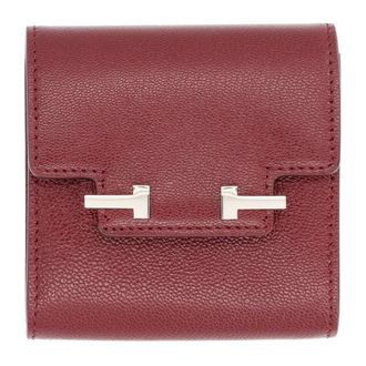 Tom Ford Accessoires, Dames, Rood, ONE Size, Leer, Soepele Grain Leather Kaarthouder