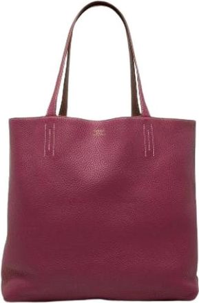 Herm&egrave;s Pre-owned Double Sens Tote Bag - Dames - Vintage Shopper - Roze - ONE Size - Leer - Vintage