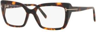Tom Ford 55mm Rectangle optical glasses in Tortoise at Nordstrom