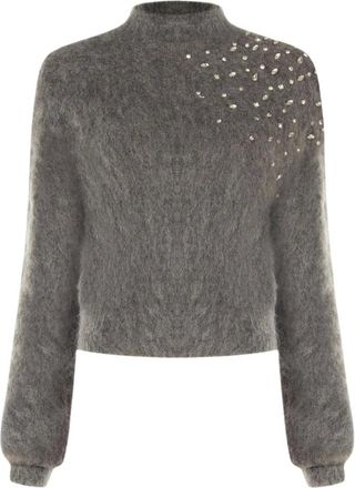 Rinascimento Jersey de cuello alto - Knitwear - Mujer - Gris - L/XL