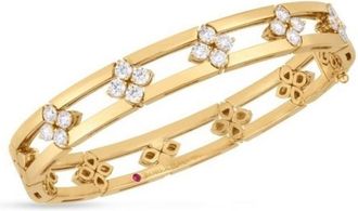 Roberto Coin 18K Yellow Gold Love In Verona Diamond Open Frame Bangle - 8883248Aybax