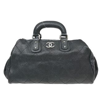 Chanel Outdoor Ligne Doctor Quilted Caviar Black Leather Handbag (Pre-Owned)