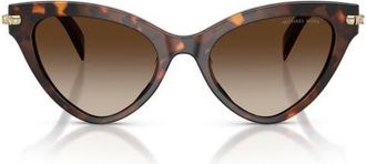 Michael Kors Roanoke 52mm Gradient Cat Eye Sunglasses in Luggage Tortoise /Smoke at Nordstrom
