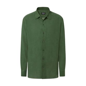 Ermenegildo Zegna Long Sleeve Dress Shirt - male - Zegna - Casual Shirts - Green - XL - Shirts