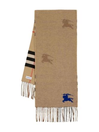 Burberry EKD fringed scarf - unisex - Cashmere - OS - Neutrals