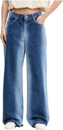 Karl Lagerfeld Jeans, Dames, Blauw, W28 L32, Katoen, Wide Jeans
