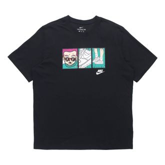 Nike Cartoon Printing Round Neck Pullover Short Sleeve Black DH0012-010