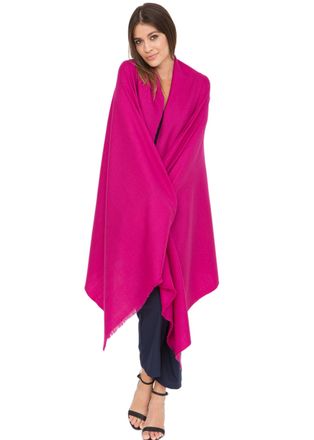 Likemary Pashmina Shawl Wrap for Women - Multi-use Wool Scarf & Travel Blanket - Warm, Lightweight & Ethically Made - Perfect Ethical Gift for Her - Fuchsia 40