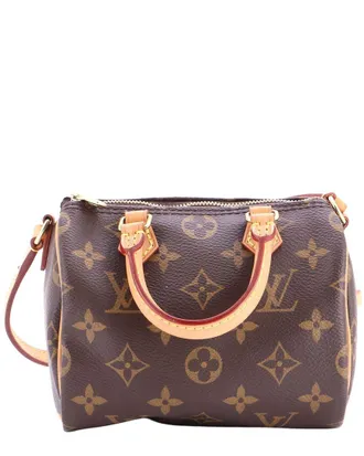 Louis Vuitton Brown Monogram Canvas Speedy Bandouliere Nano (Authentic Pre- Loved)