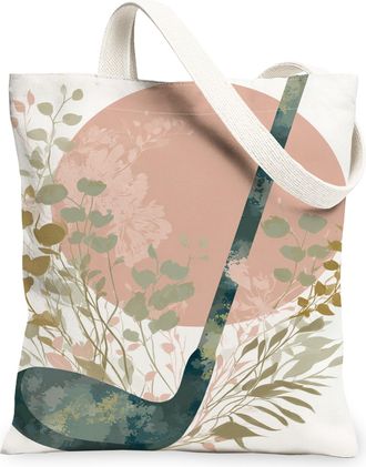 Generic Floral Canvas Tote Bags, Botanical Print Eco-Friendly Reusable Bags, Spring Vintage Lightweight Washable Shoulder Strap for, Multicolor, 13x15 Inch