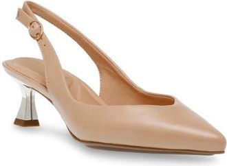 Anne Klein Izzie Slingback Pump in Nude at Nordstrom, Size 7.5