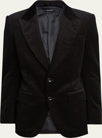 Tom Ford Mens Dyllan Velvet Polka Dot Dinner Jacket