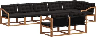 vidaXL Conjunto De Sof&aacute;s De Exterior 8 Uds. Natural Y Negro Vidaxl