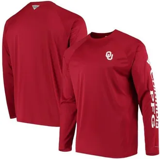 Columbia Mens Columbia Crimson Oklahoma Sooners Terminal Tackle Omni-Shade Raglan Long Sleeve T-Shirt at Nordstrom, Size Medium