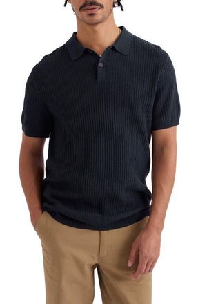 Seasalt Cornwall Koeswik Ribbed Organic Cotton Polo in Maritime at Nordstrom, Size Xx-Large