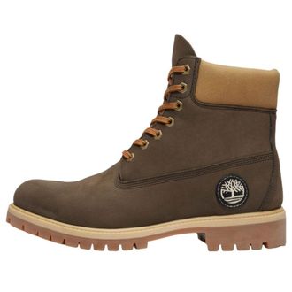 Timberland Premium 6 Inch Waterproof Dark Brown Nubuck Olive TB0A2P6WA4J1