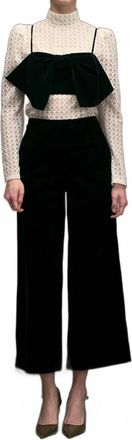 Maude Mindy Bow Crop Top In Black