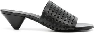 Proenza Schouler Geperforeerde Mules - Dames - Muiltjes - Zwart - 38 EU - Leer - Schoenen