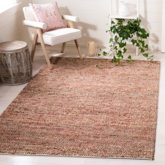 Safavieh Bohemian Hand Made Area Rug, Natural / Pink Solid / Tonal Style Non-Shedding