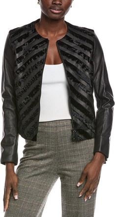 Akris Rosalie Silk-Lined Leather Jacket