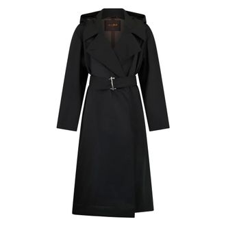 Moorer Trench Coats, female, Black, Size: 2XS Oviedo Long Coat