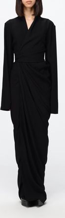Rick Owens Abito lungo da sera asimmetrico e drappeggiato con scollo a V