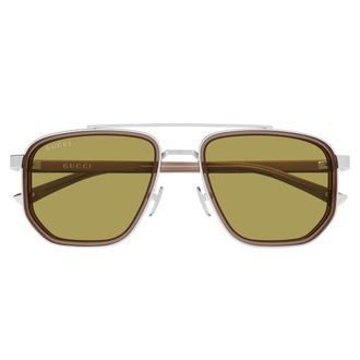 Gucci Sunglasses Gg2073 S 005 Silver Brown/Green Men