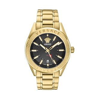 Versace Accessoires, Heren, Geel, ONE Size, Analoog GMT Horloge