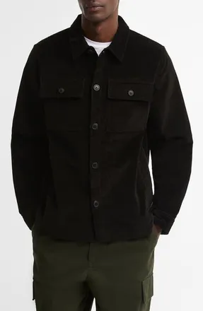 Barbour Tartan Trimmed Corduroy Shirt Jacket in Olive at Nordstrom, Size Xx-Large