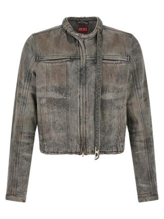 Diesel Gray Cotton Denim Mens Jacket