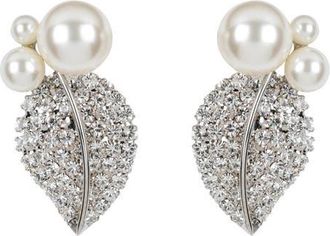 Jennifer Behr Blanca Faux Pearl & Pavé Drop Earrings in Crystal Pearl at Nordstrom