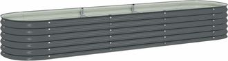 vidaXL Arriate De Acero Galvanizado Gris 320x80x44 Cm Vidaxl