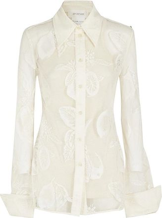 Sportmax Sportmax, Shirts, female, White, Size: L Sava Lace Shirt