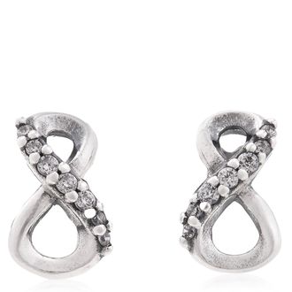 Pandora Sparkling Infinity Sterling Silver Stud Earrings