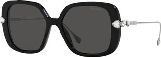 Swarovski Acetaat Zonnebril - Dames - Zonnebrillen - Zwart - 55 MM - Accessoires
