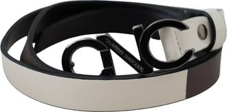 Costume National Leather Letter Logo Buckle Womens Belt