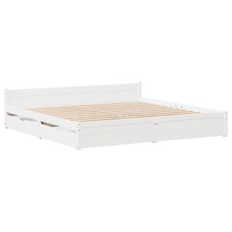 Berkfield Home Full Bed Frame without Mattress White 140x190 cm Solid Wood Pine