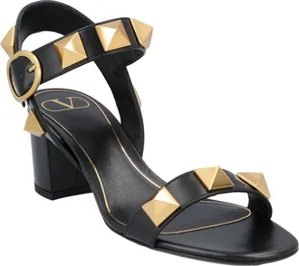 Valentino Womens Calfskin Roman Stud Sandal (Authentic Pre-Loved)