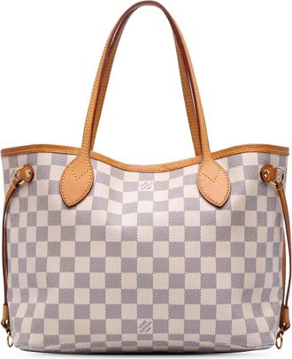 Louis Vuitton Borsa tote Neverfull PM in tela Damier Azur 2010 - Bianco
