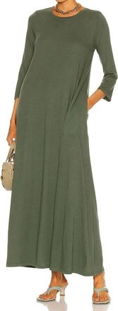 Raquel Allegra Drama Maxi Dress In Army Green