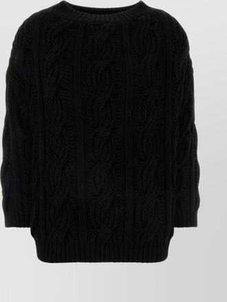 Valentino Garavani wool cable knit crew neck sweater